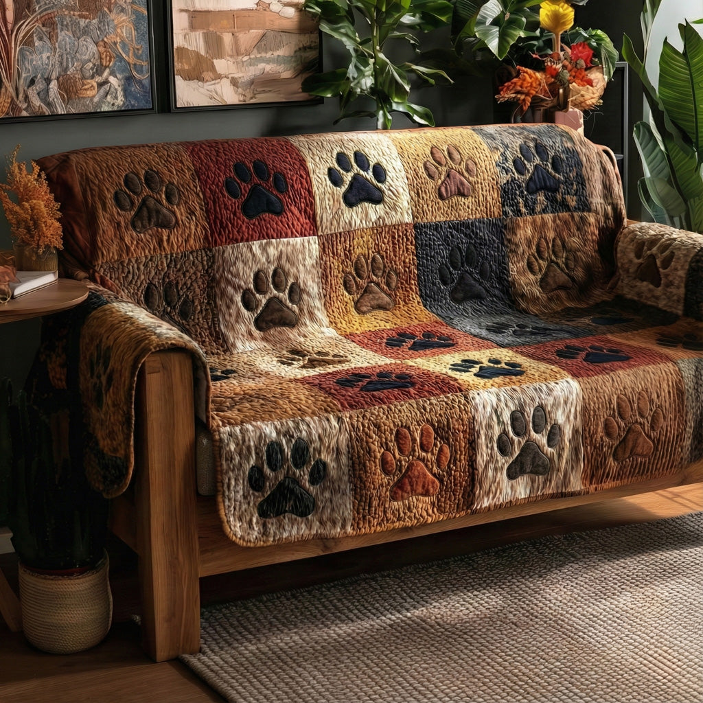 Warm Paws Quilted Sofa Cover Simple Home Room Decor Present For New Home - Tradiviet