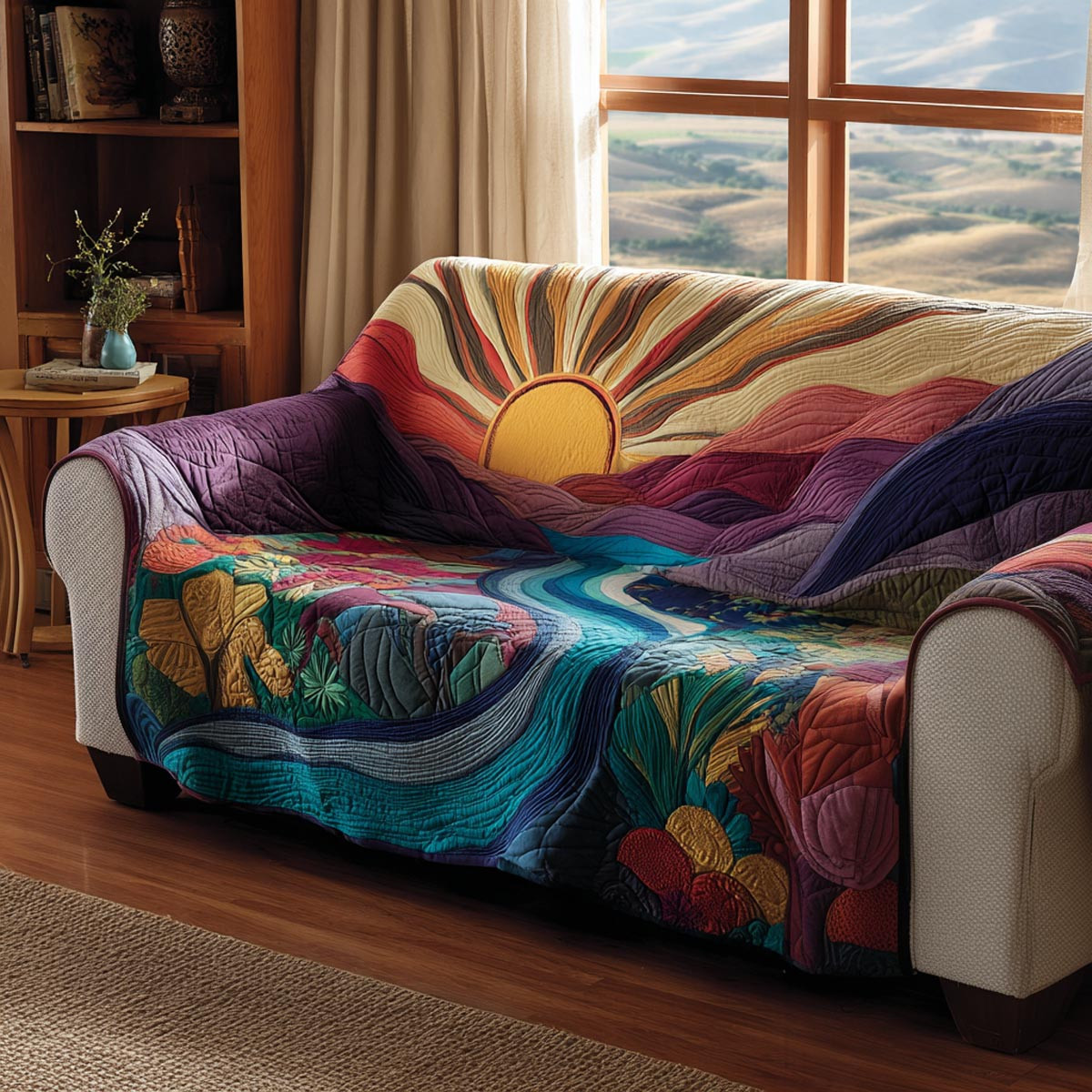 Warm Rays Quilted Sofa Cover Sofa Cover Set Mother's Day Gifts For New Moms - Tradiviet