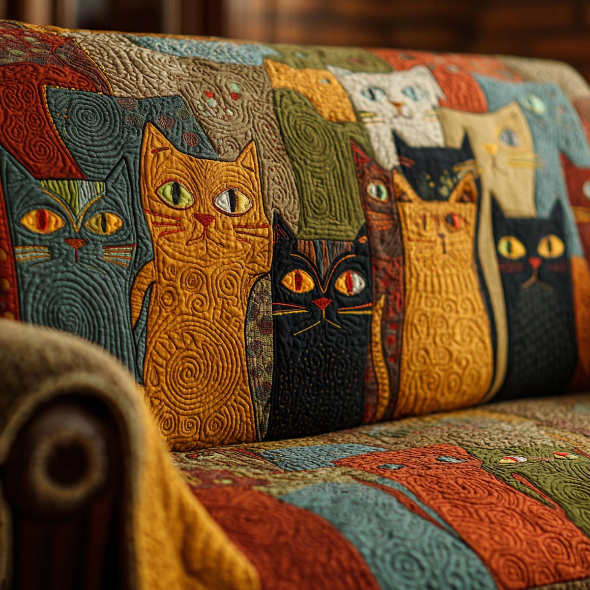 Warm Whiskers Quilted Sofa Cover Soft Room Decor Gifts For Living Rooms - Tradiviet