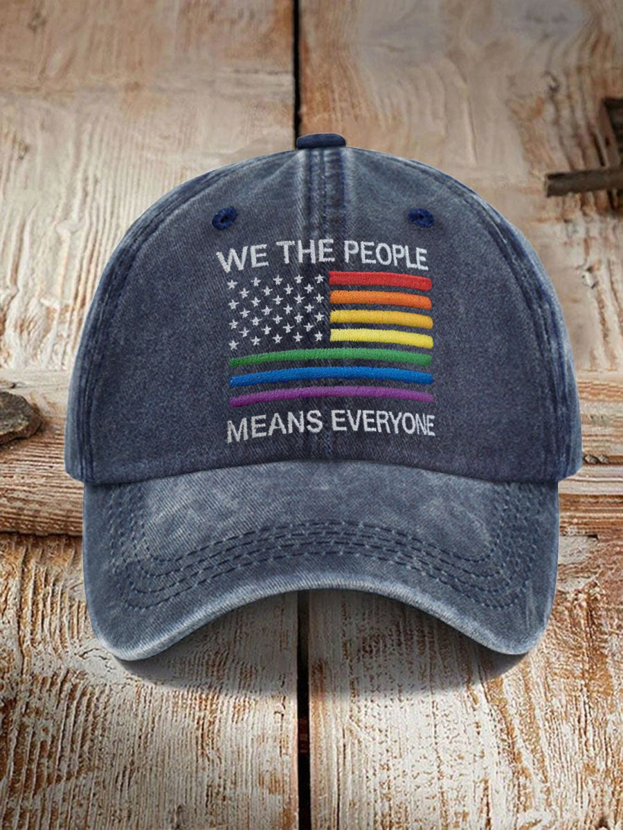 We The People Means Everyone Hat American Flag Pride Merch Cap Pride Month Gift - Tradiviet - Image 3
