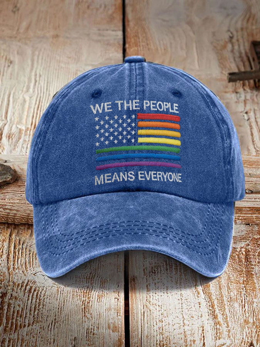 We The People Means Everyone Hat American Flag Pride Merch Cap Pride Month Gift - Tradiviet - Image 2