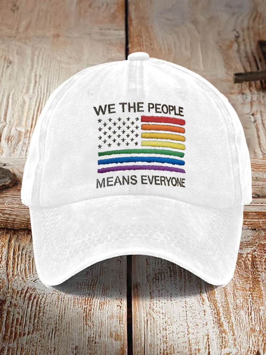 We The People Means Everyone Hat LGBTQ Pride Month Merch Gift For Rainbow Lovers - Tradiviet