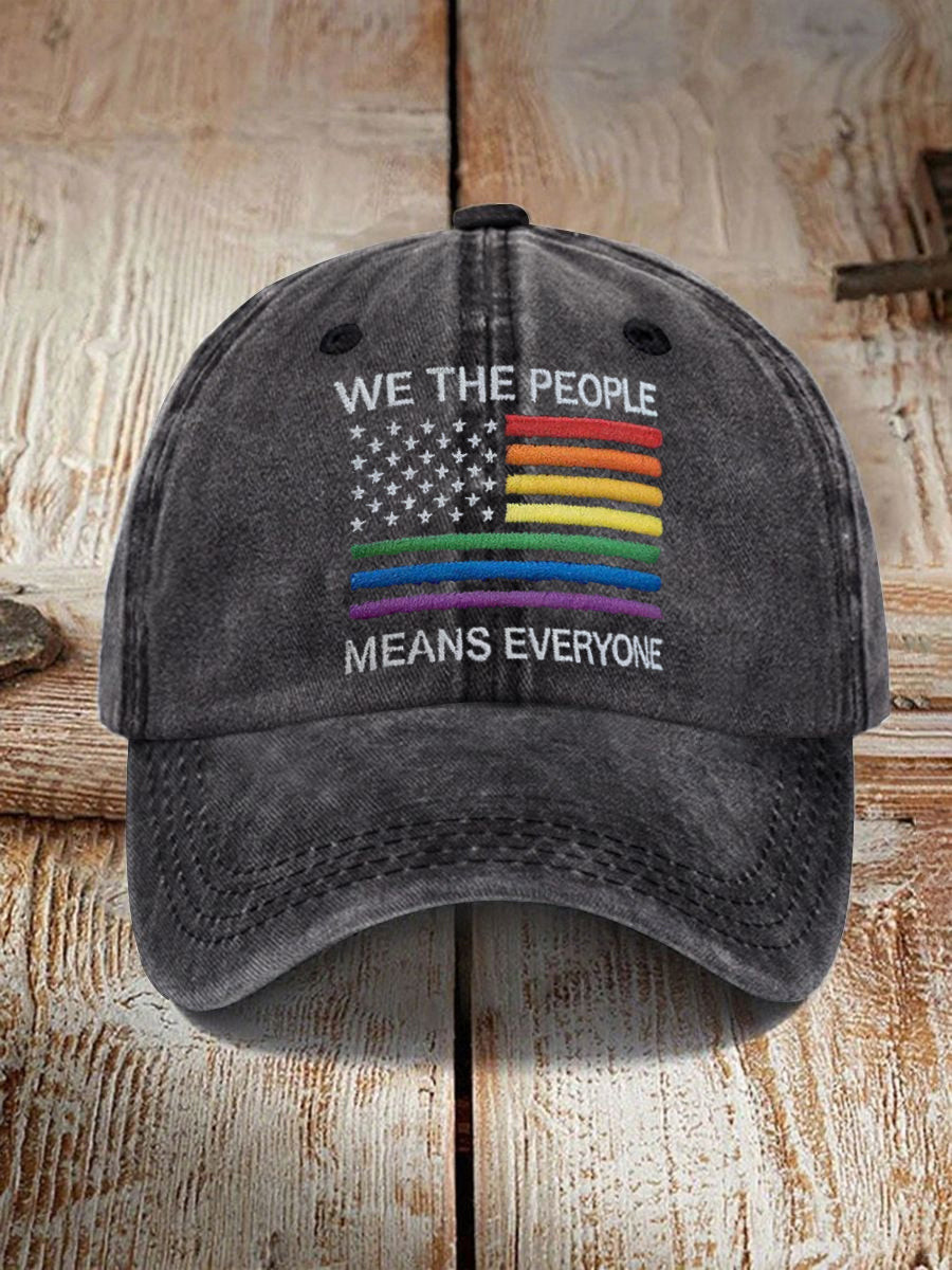 We The People Means Everyone Hat LGBTQ Pride Month Merch Gift For Rainbow Lovers - Tradiviet - Image 3