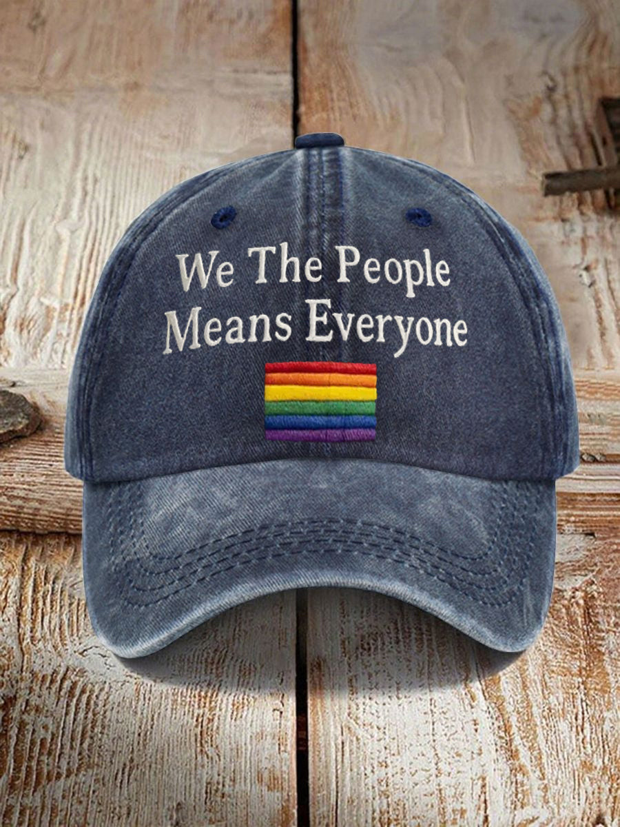 We The People Means Everyone Hat Patriotic Rainbow Flag Merch Gift For LGBTQ - Tradiviet - Image 4