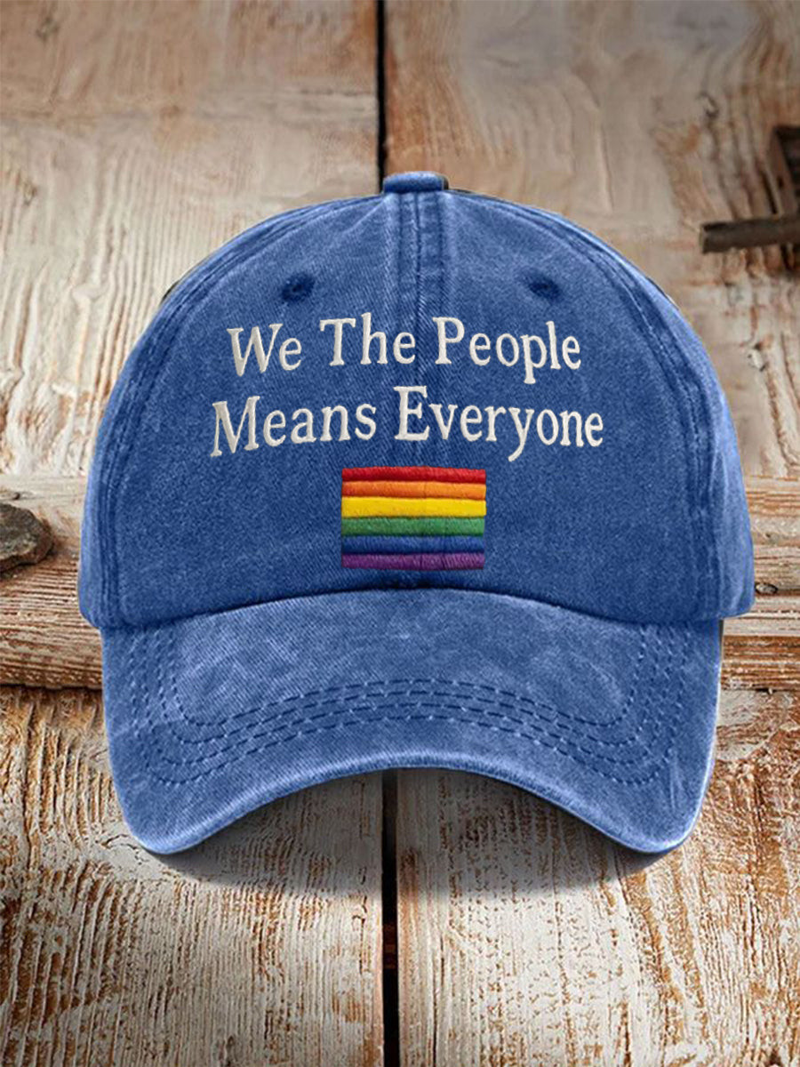 We The People Means Everyone Hat Patriotic Rainbow Flag Merch Gift For LGBTQ - Tradiviet - Image 3