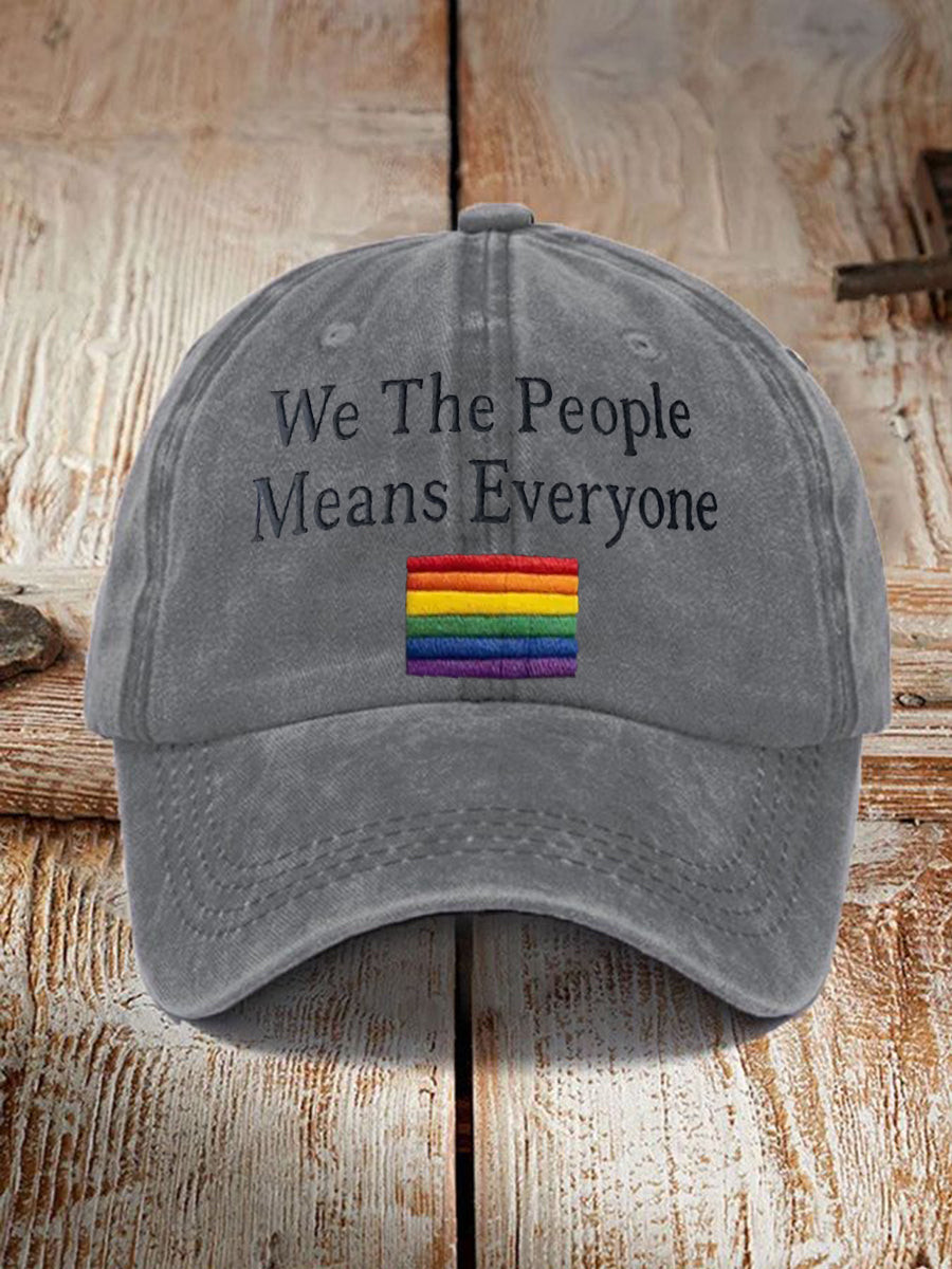 We The People Means Everyone Hat Patriotic Rainbow Flag Merch Gift For LGBTQ - Tradiviet - Image 6