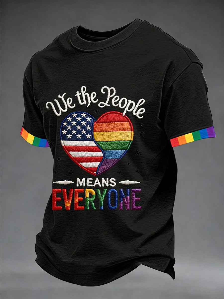We The People Means Everyone T-Shirt American Flag Heart Pride Merch Gift For Patriots - Tradiviet - Image 2