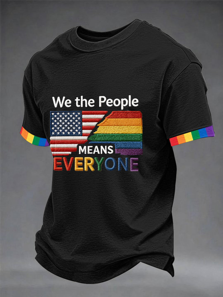 We The People Means Everyone T-Shirt American Flag Pride Month Clothing Equal Rights Gift - Tradiviet