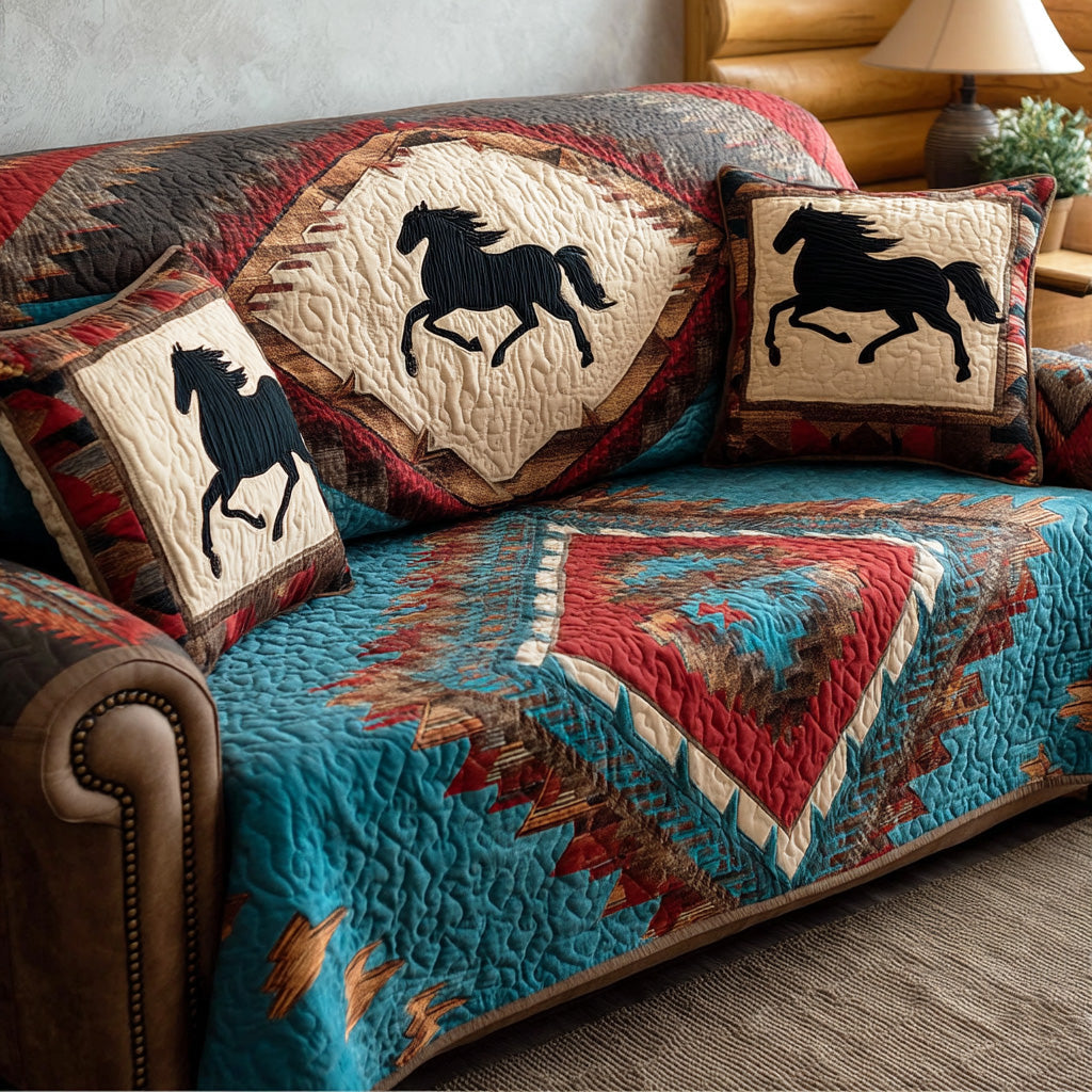 Western Dustfall Quilted Sofa Cover Farmhouse Room Decor Gift For New Home - Tradiviet
