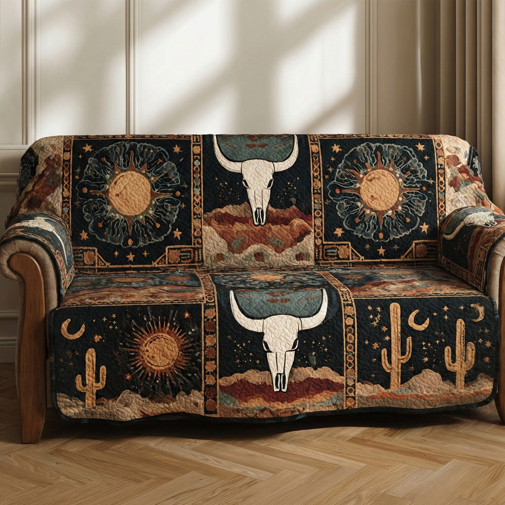 Western Night Quilted Sofa Cover Beautiful Home Room Decor Gifts For New Homes - Tradiviet