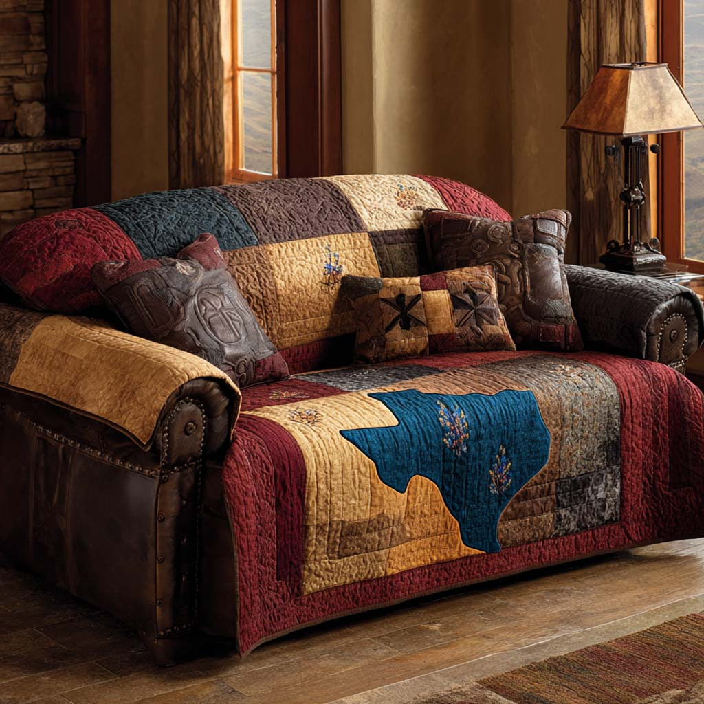 Western Pride Quilted Sofa Cover Best Couch Covers Texas Gifts For Men - Tradiviet