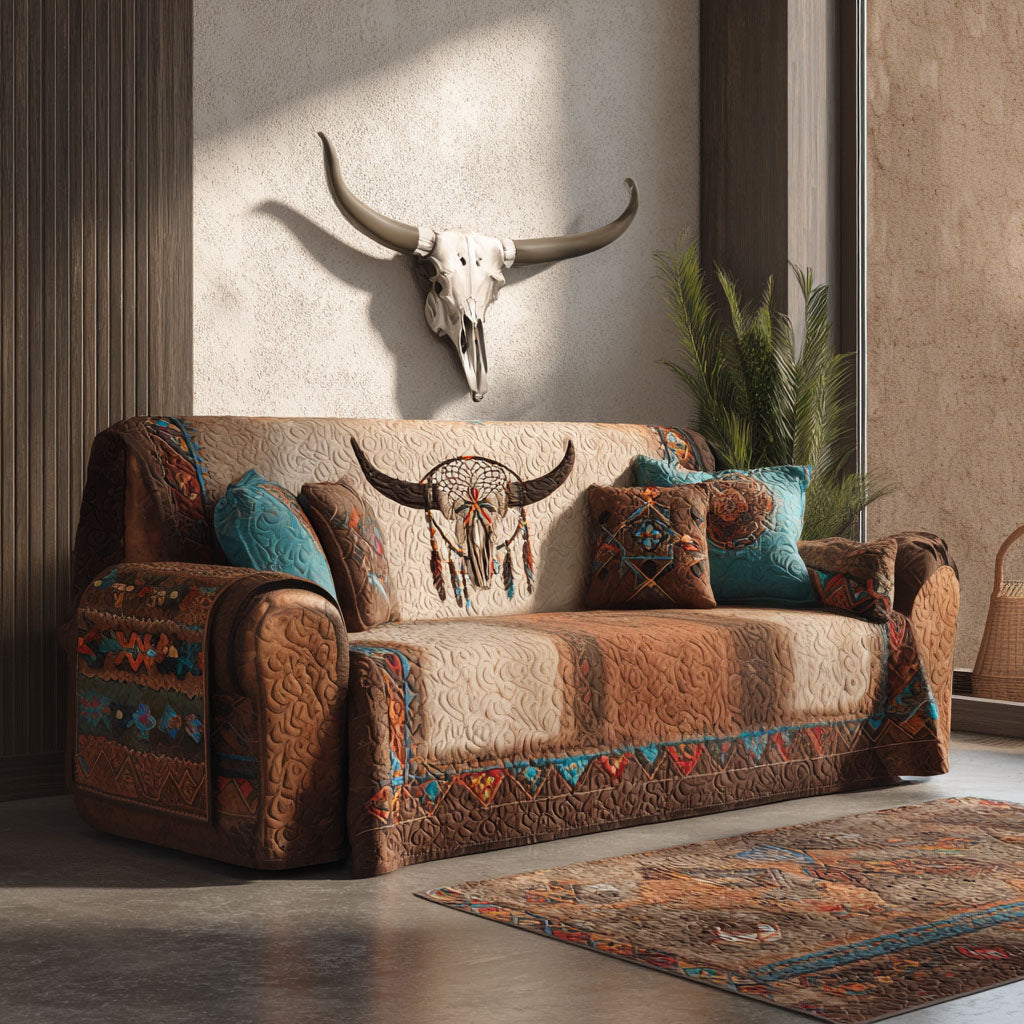 Western Sky Covenant Quilted Sofa Cover Classic Room Decor Present For New Home - Tradiviet