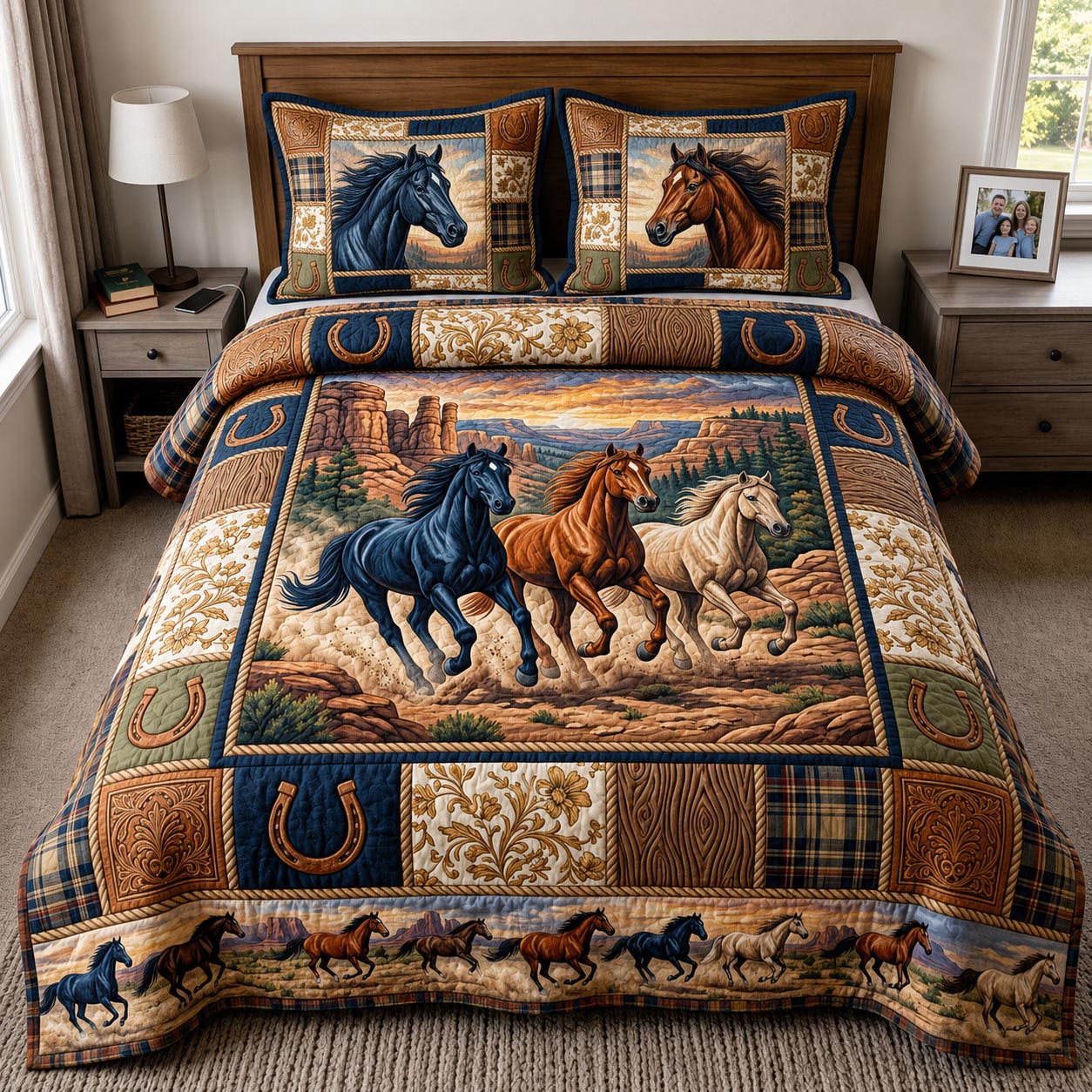 Western Soul Quilted Bedding Set Western Soul Bright Gift For Western - Tradiviet