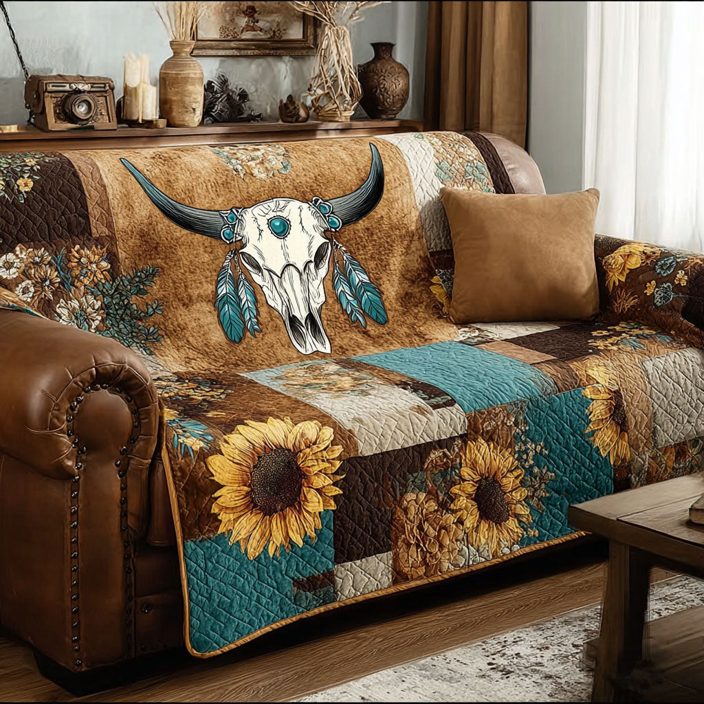 Western Spirit Quilted Sofa Cover Indoor Decoration Old Western Gifts - Tradiviet