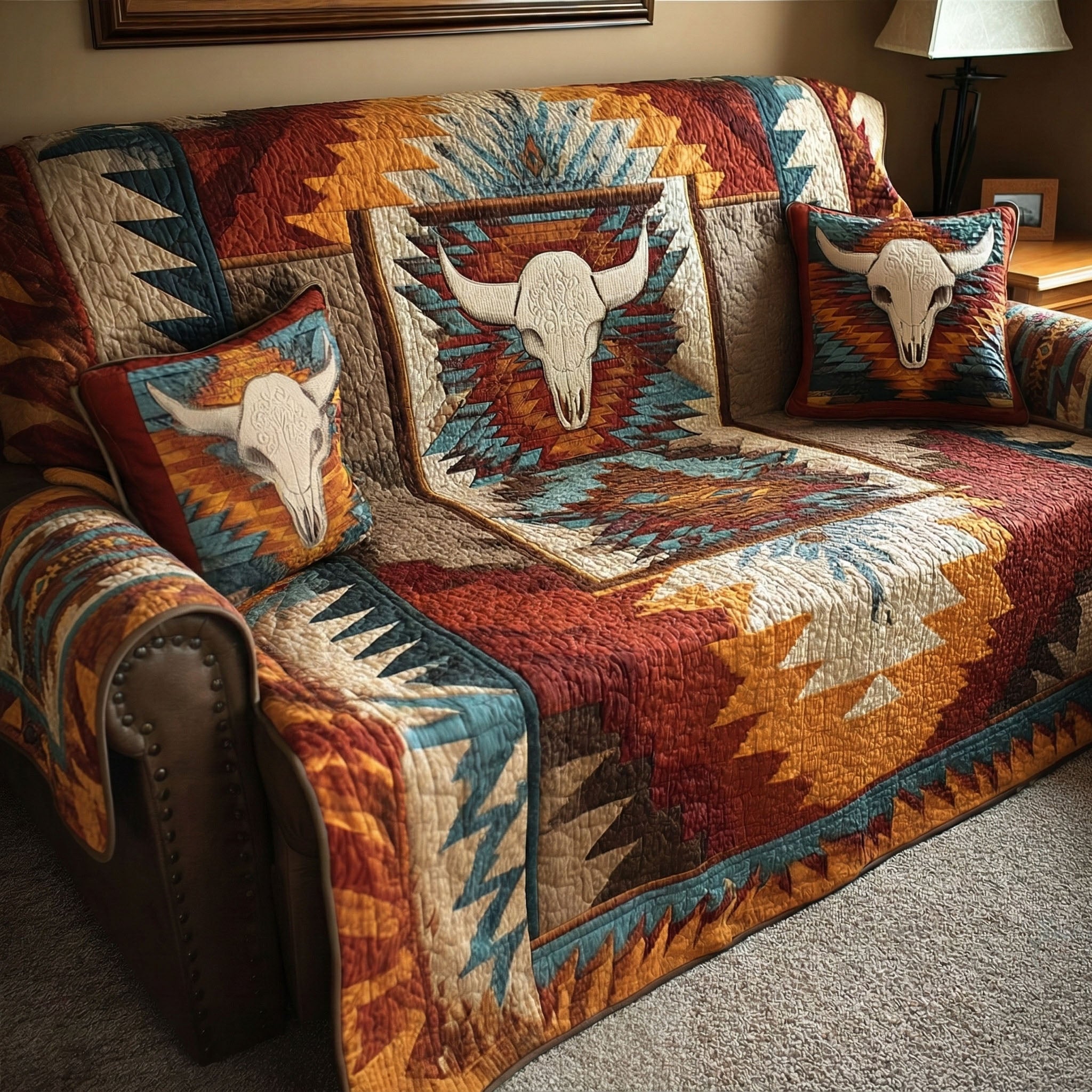 Western Spirit Quilted Sofa Cover Room Decor Ideas Present For House Lovers - Tradiviet
