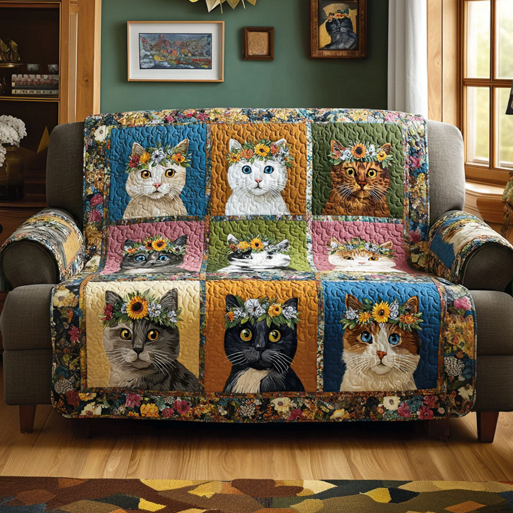 Whisker Home Quilted Sofa Cover Natural Home Room Decor Best Housewarming Gift Ideas - Tradiviet