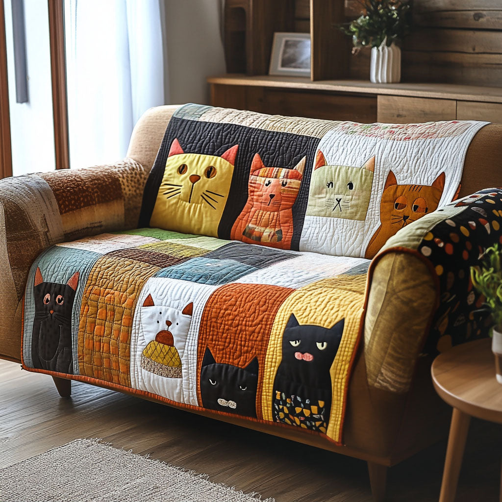 Whisker Lines Quilted Sofa Cover Simple Home Room Decor Home Gift For Him - Tradiviet