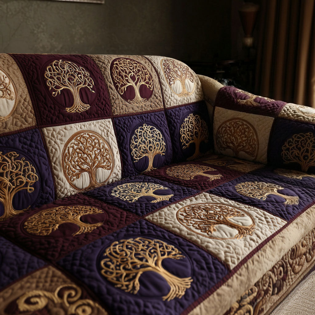Whispering Roots Quilted Sofa Cover Sofa Saver Covers Tree Of Life Gifts Mother'S Day - Tradiviet