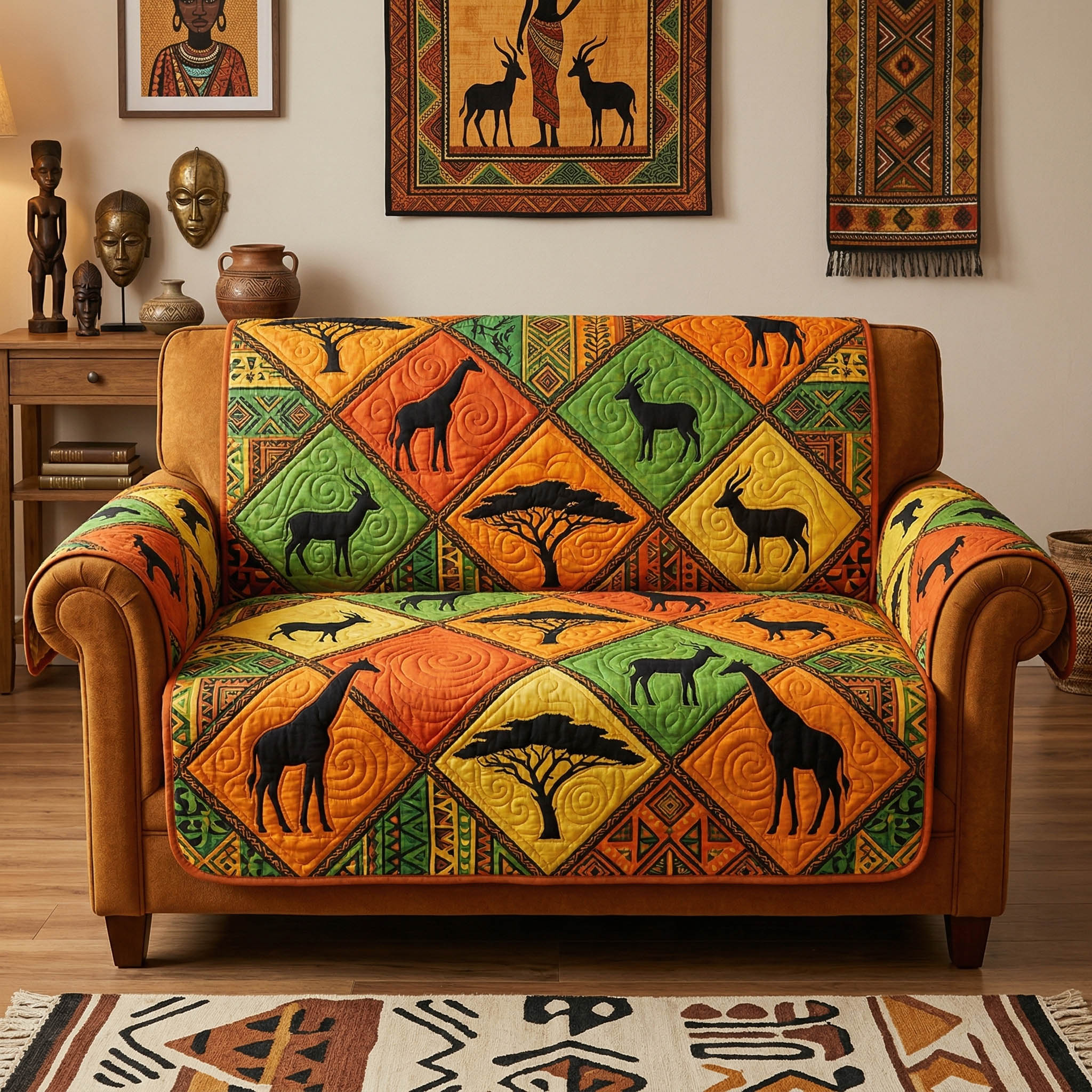 Wild Essence Quilted Sofa Cover Minimalist Home Room Decor Gifts For Home Lovers - Tradiviet