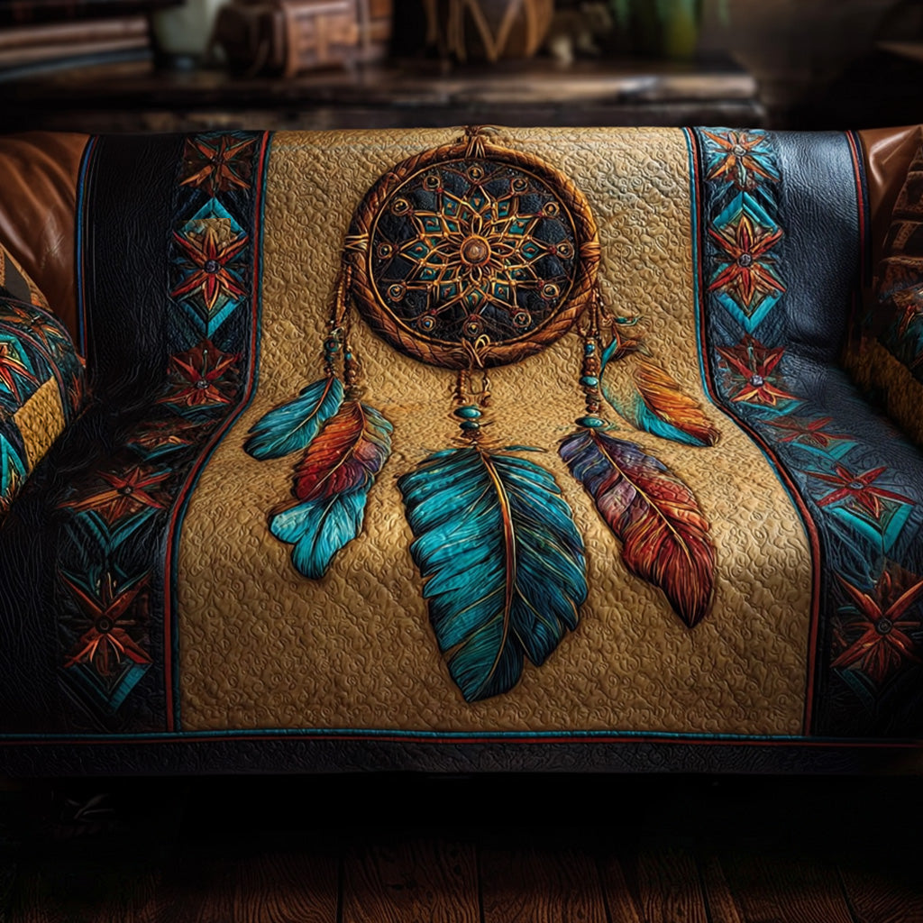 Wild Feather Harmony Quilted Sofa Cover Cozy Room Decor Gift For New Home - Tradiviet