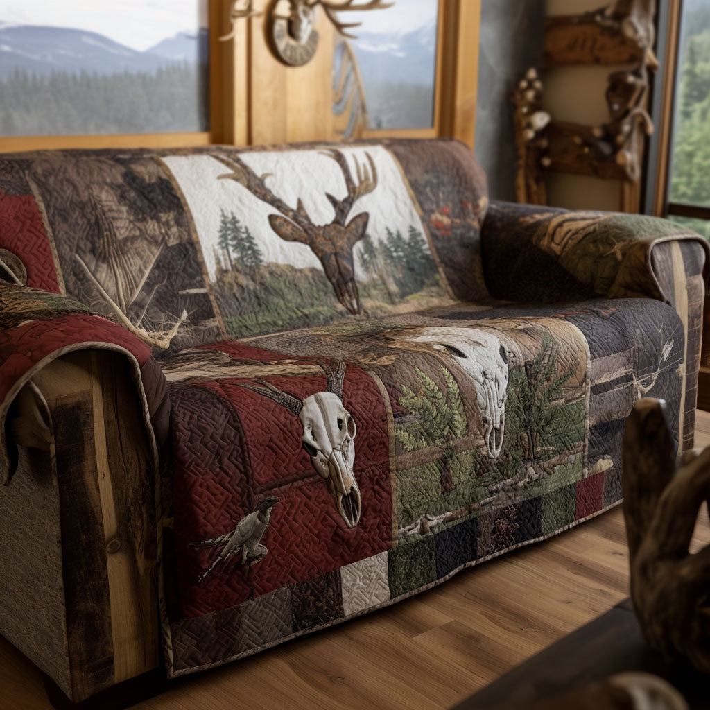 Wild Huntstead Quilted Sofa Cover Classic Home Room Decor Cozy Living Gift Ideas - Tradiviet
