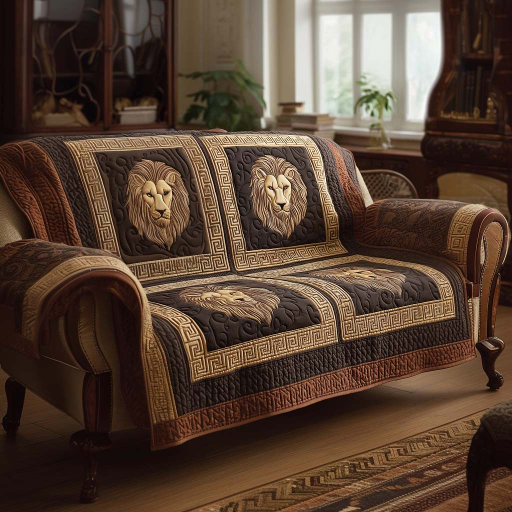 Wild Majesty Quilted Sofa Cover Best Sofa Slipcovers Presents For Lion Lovers - Tradiviet
