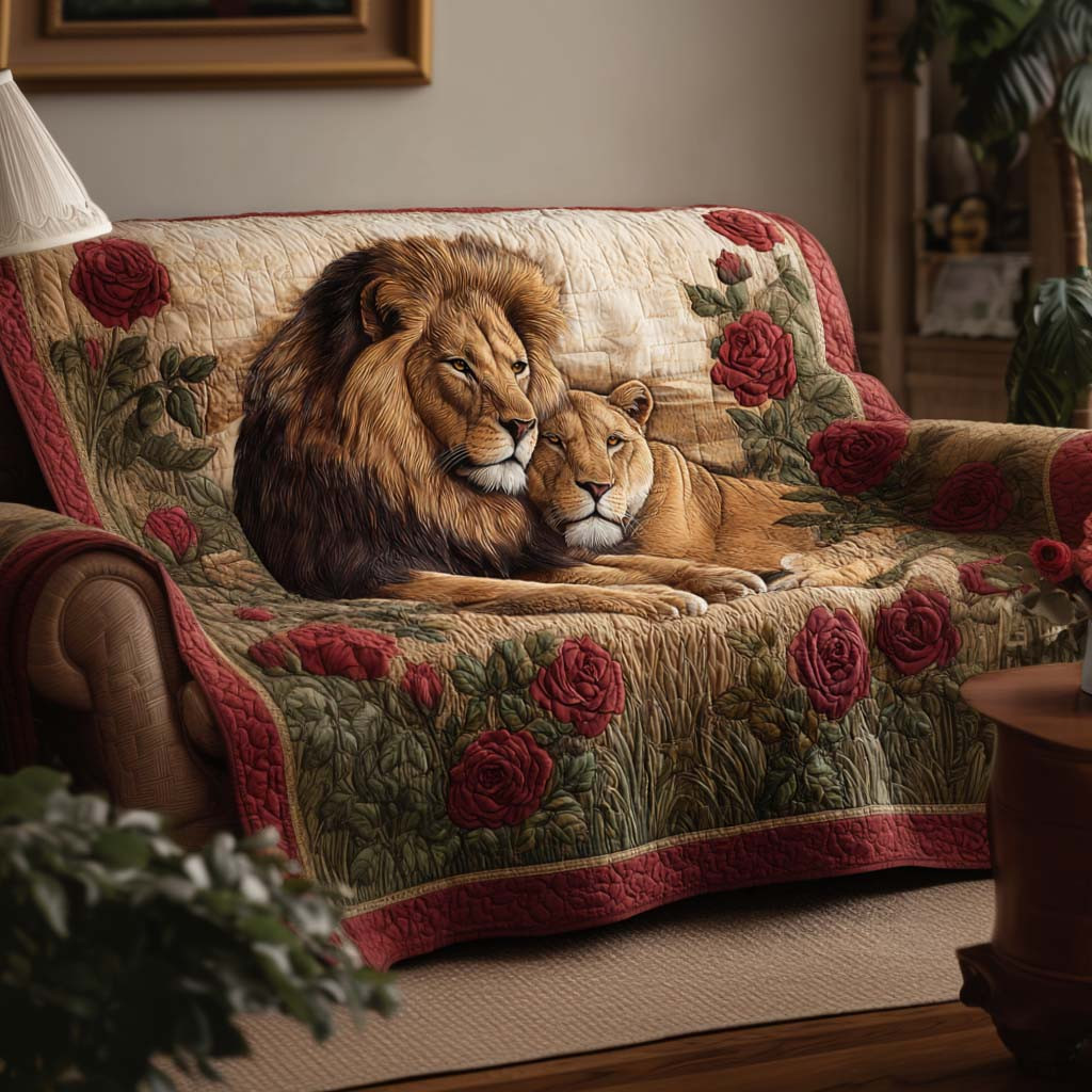 Wild Pair Quilted Sofa Cover Couch Cover Sofa Lion Gifts For Men - Tradiviet