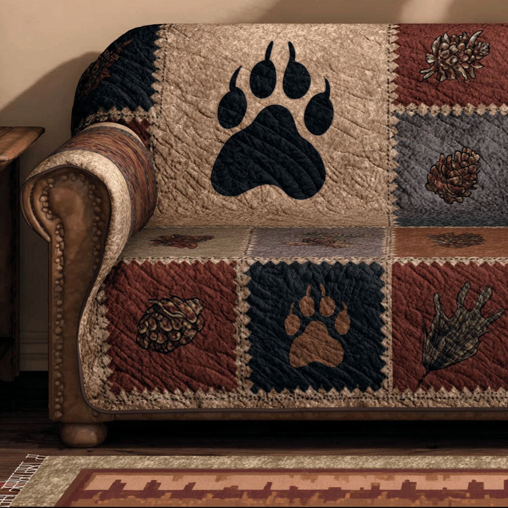 Wild Pawprints Quilted Sofa Cover Holiday Home Room Decor Great Home Decor Finds - Tradiviet