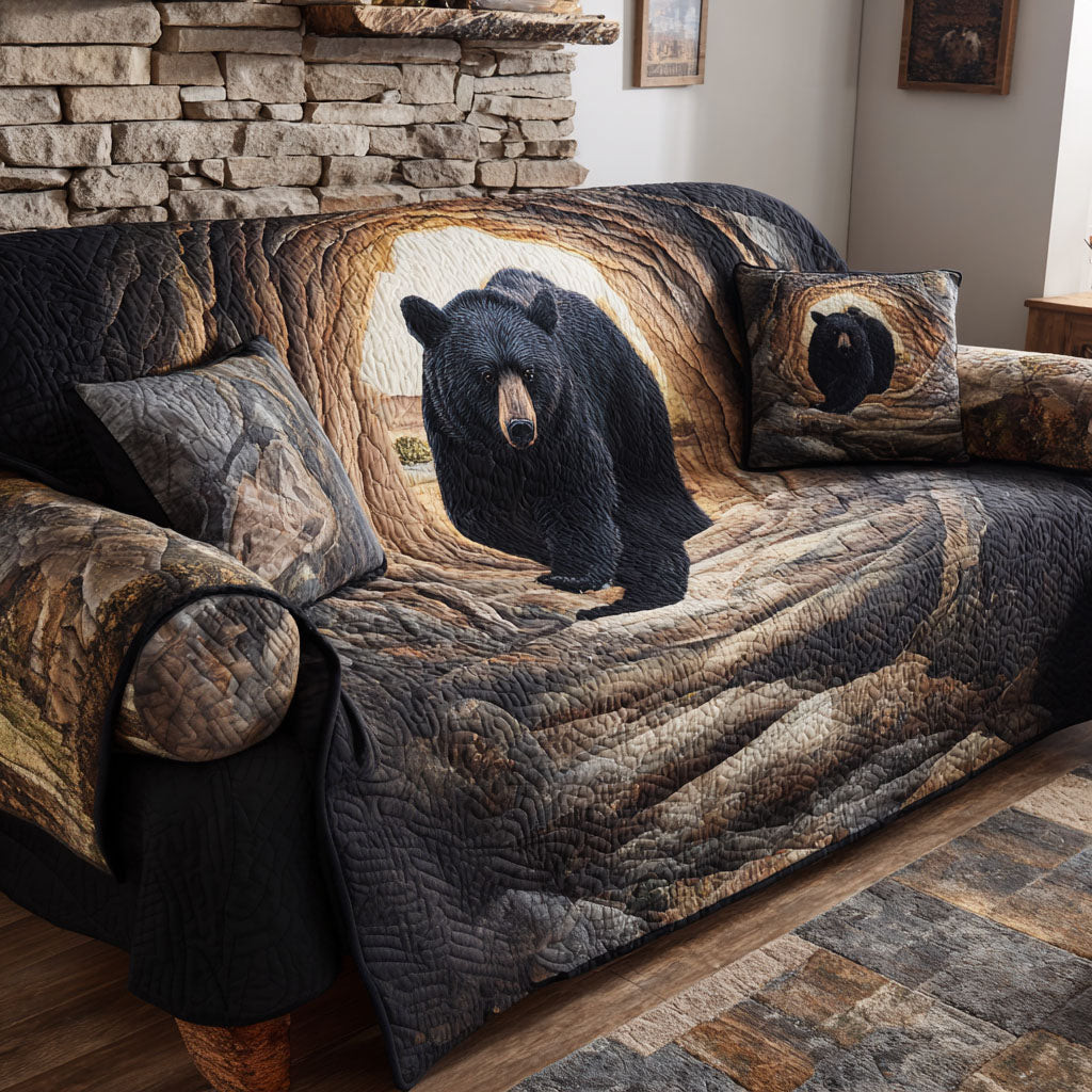 Wild Shelter Quilted Sofa Cover Slipcover Couch Covers Bear Gifts For Mom - Tradiviet