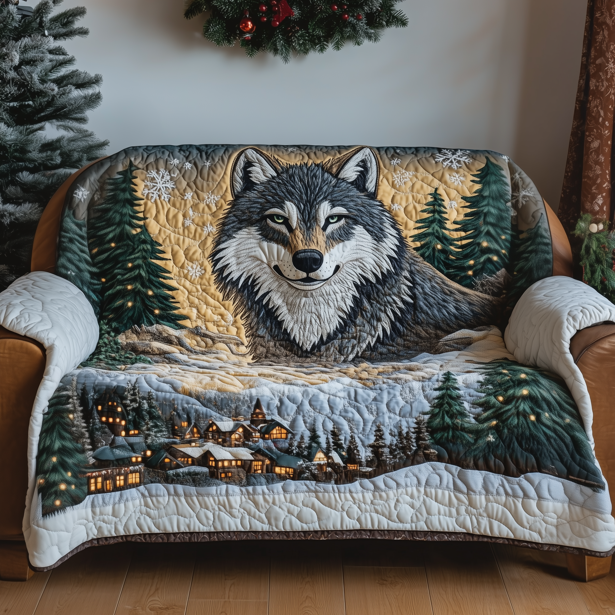 Wild Sovereign Quilted Sofa Cover Wildlife Home Couch Cover Deer Gifts For Him - Tradiviet