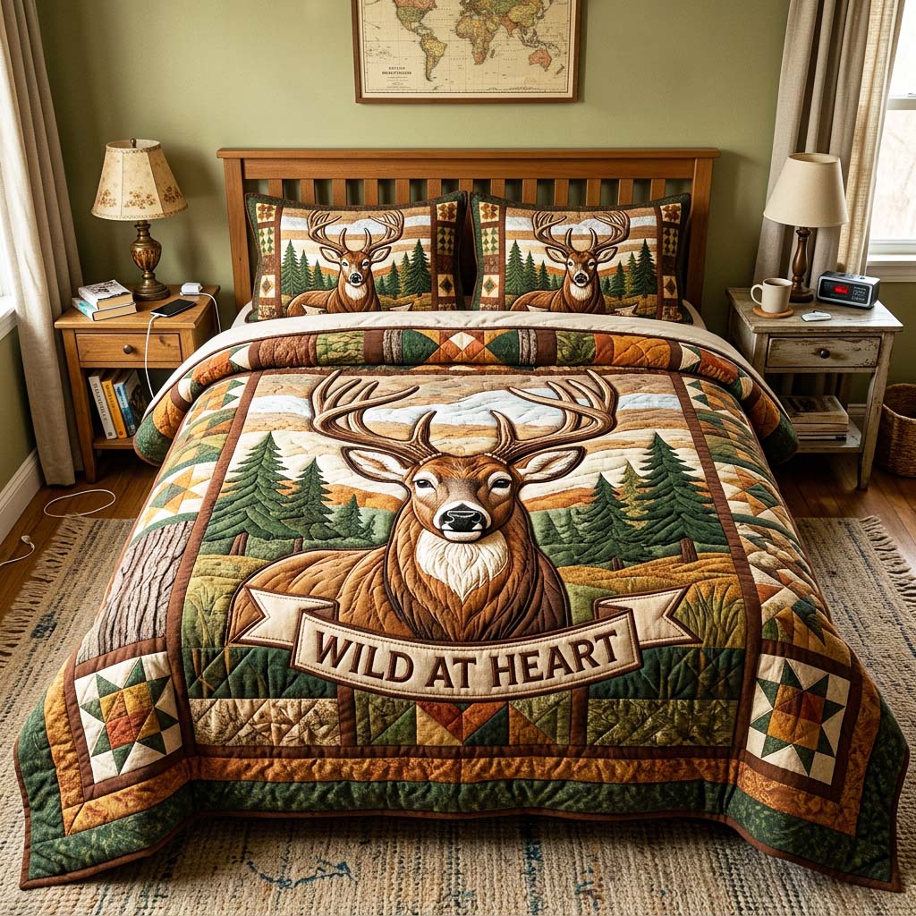 Wild Spirit Quilted Bedding Set Wild Spirit Sunrise Gift For Spirit - Tradiviet