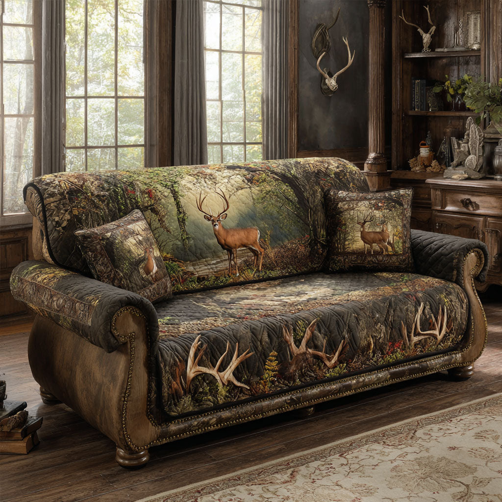 Wilderness Stalker Quilted Sofa Cover Room Decor Ideas Gift For New Home - Tradiviet