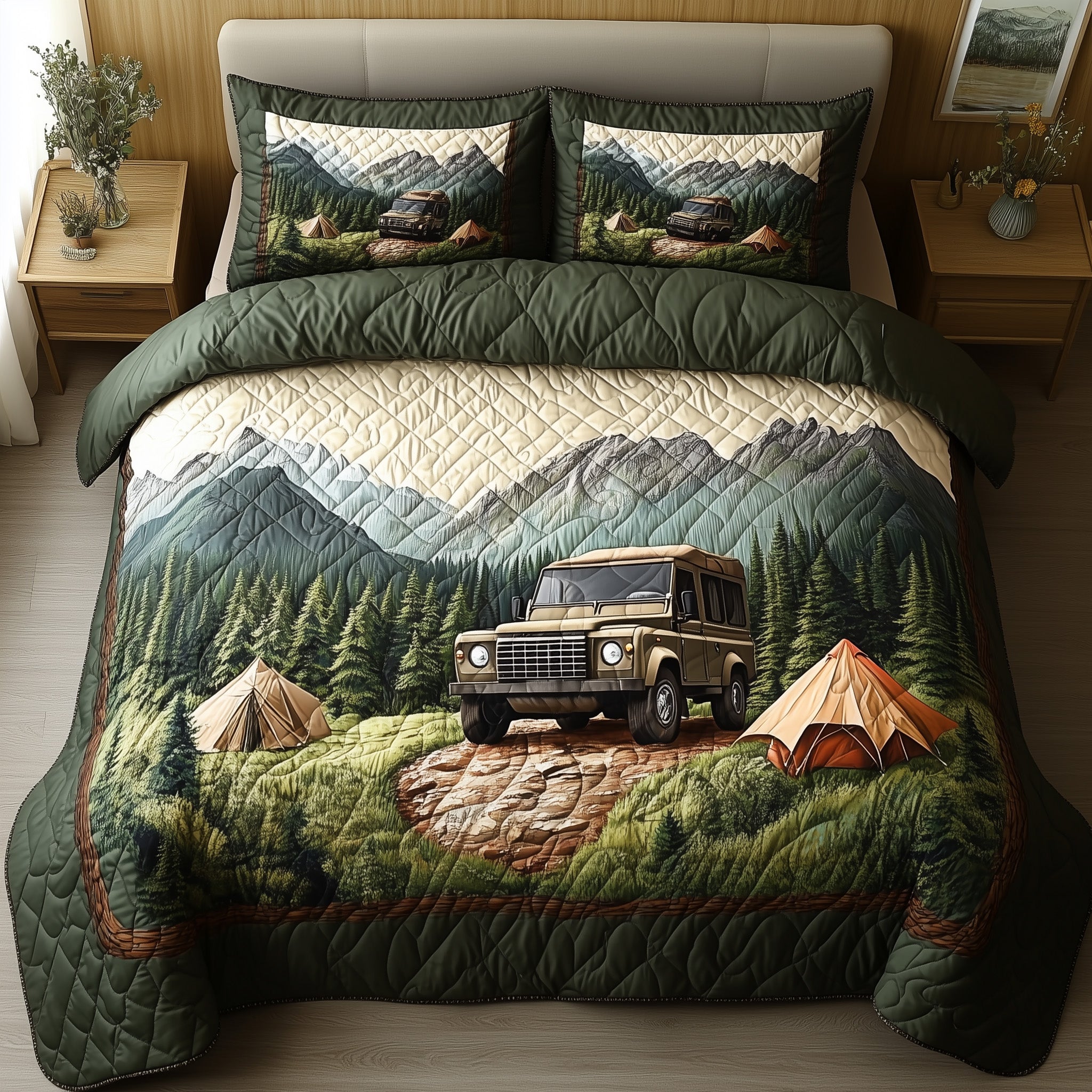 Wilderness Wander Quilted Bedding Set Wilderness Wander Bloom Gift For Wilderness Wander - Tradiviet