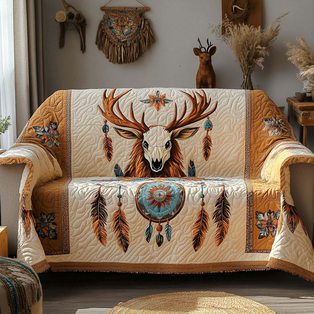 Wildfire Soul Quilted Sofa Cover Minimalist Room Decor Unique Room Decor Gifts - Tradiviet