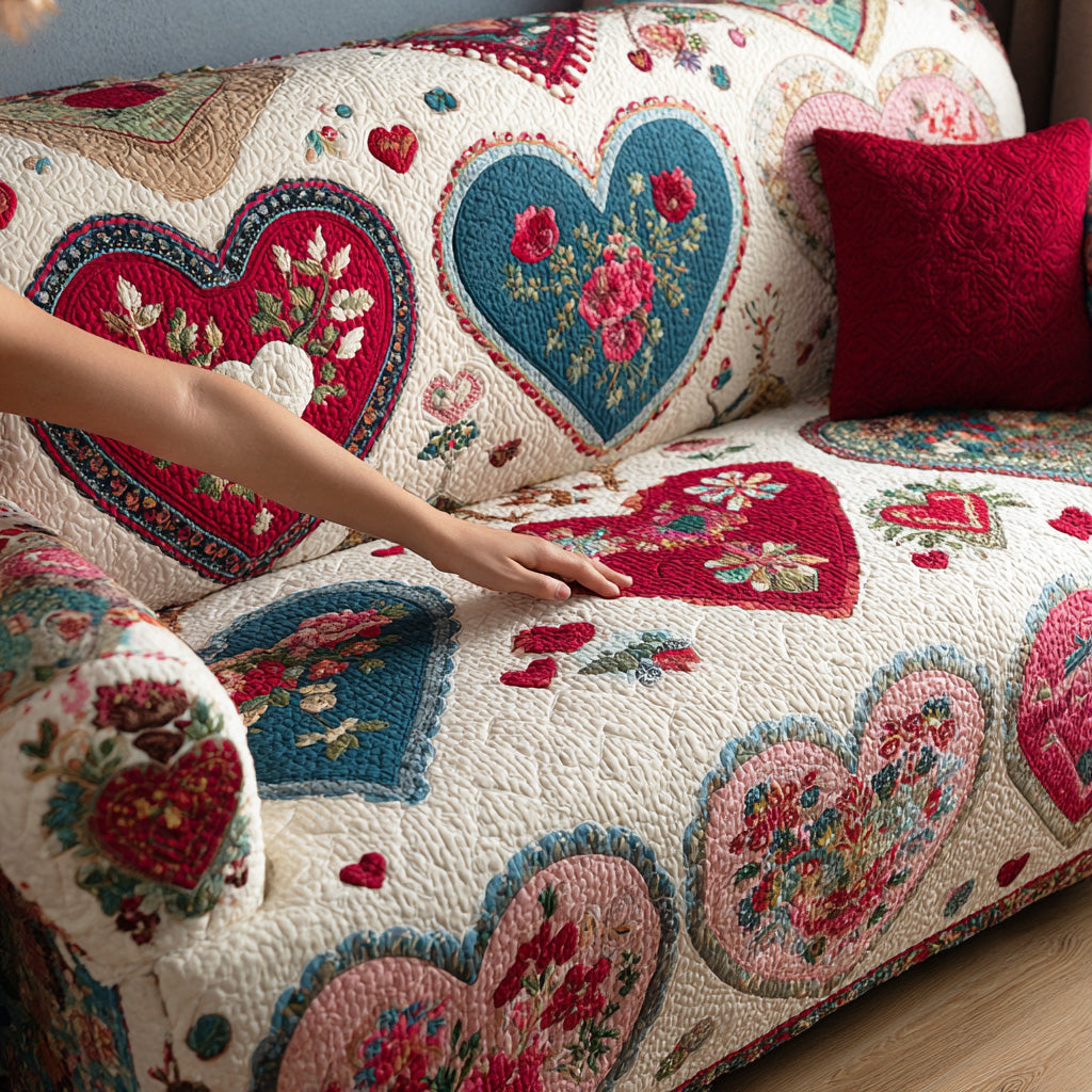 Wildwood Bloom Quilted Sofa Cover Shelf Room Decor House Lover Gift Ideas - Tradiviet