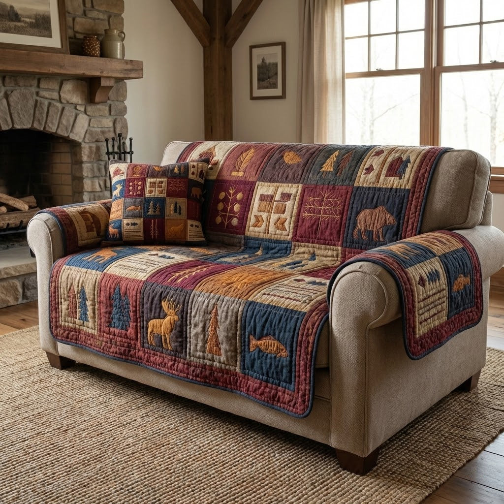 Wildwood Plaid Quilted Sofa Cover Best Slipcovers Best Unique Gifts For Bear Lovers - Tradiviet