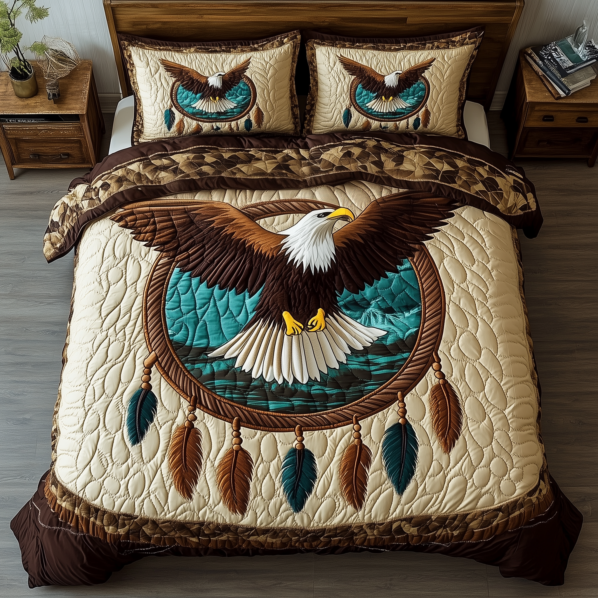 Wings of Native Spirit Quilted Bedding Set Wings Native Statement Gift For Wings Native - Tradiviet