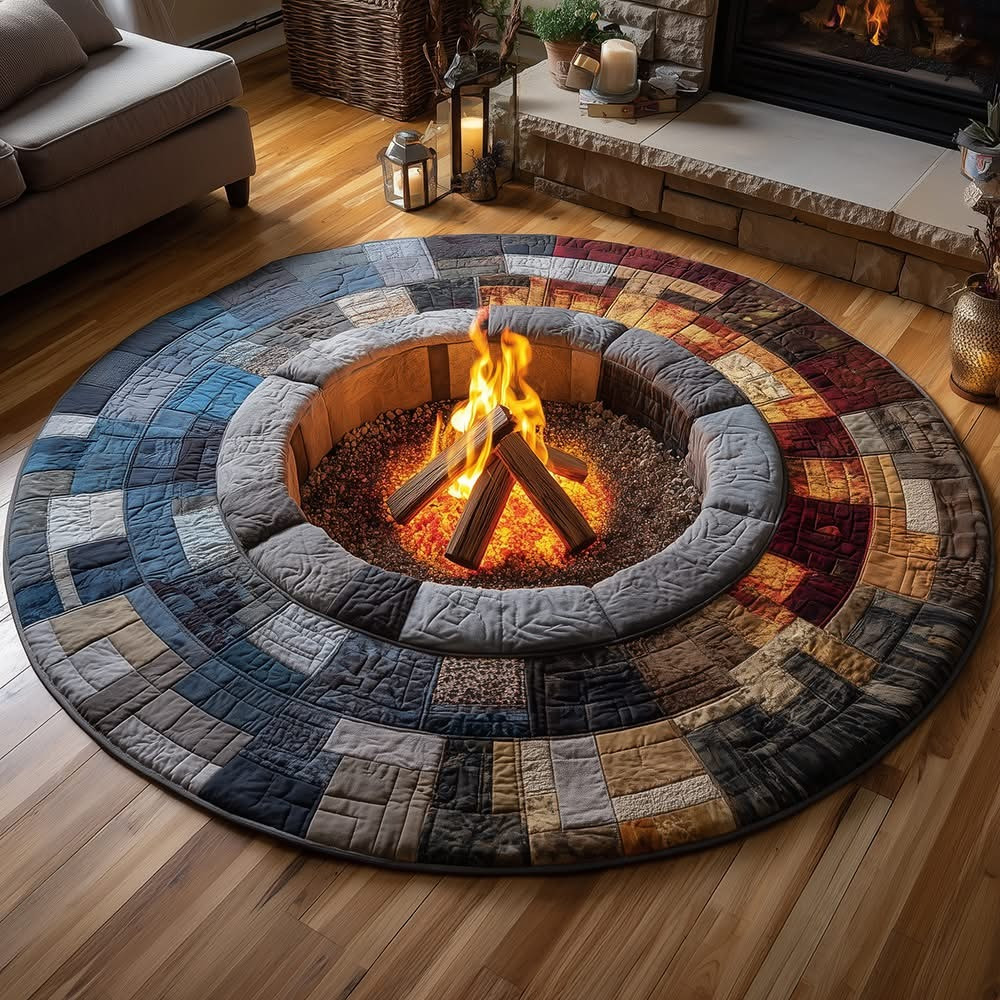 Winter Hearth Quilted Round Mat Warm Christmas House Decoration For Your Family - Tradiviet
