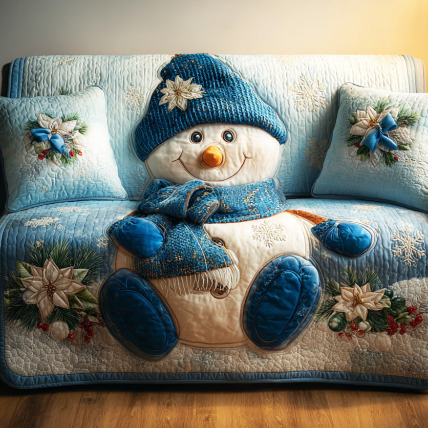 Winter Hug Smiles Quilted Sofa Cover Trendy Home Style New Home Gift Ideas - Tradiviet