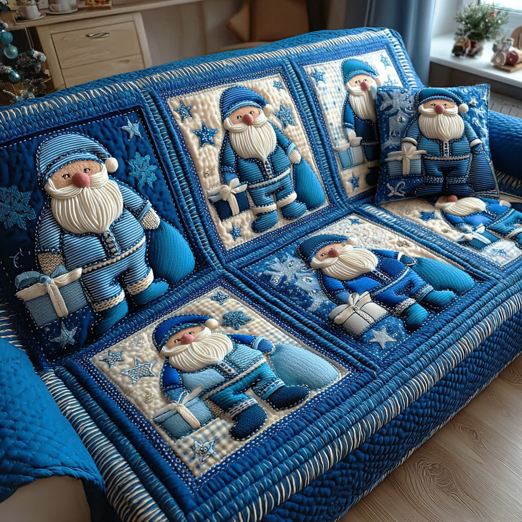 Winter Santa Quilted Sofa Cover Christmas Home Decor Best Christmas Gift Ideas - Tradiviet