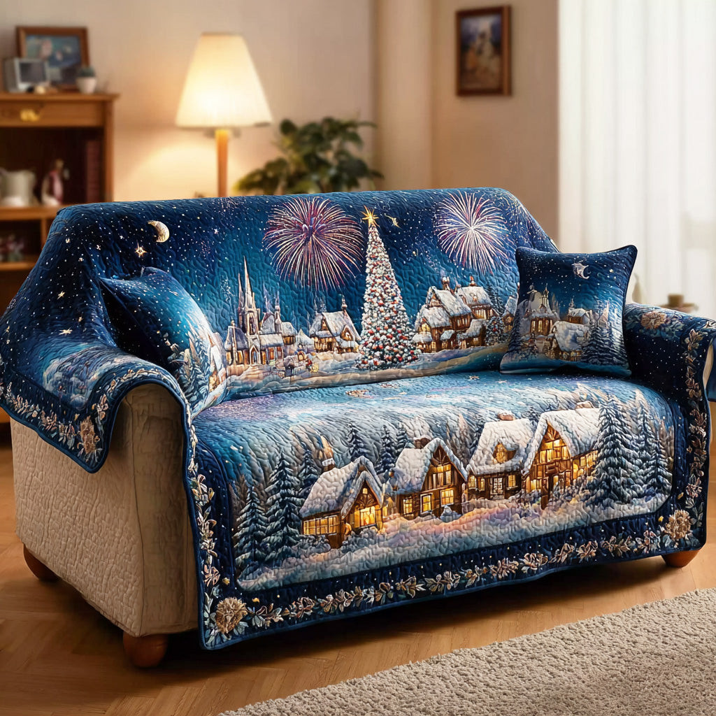 Winter Wish Meadow Quilted Sofa Cover Christmas Decor Christmas Gifts - Tradiviet