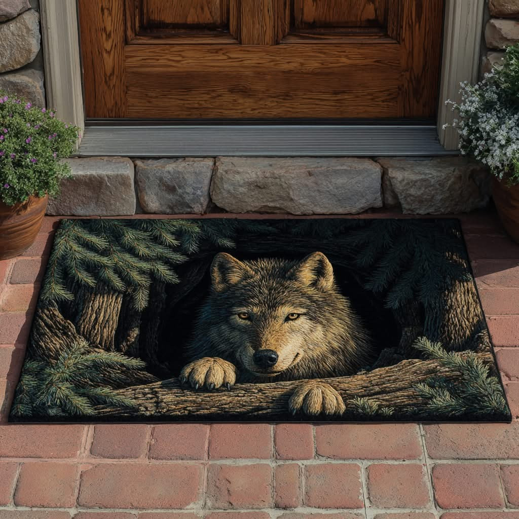 Wolf Ancient Den Doormat Animal Welcome Mat Unique Gifts For Wolf Lovers - Tradiviet