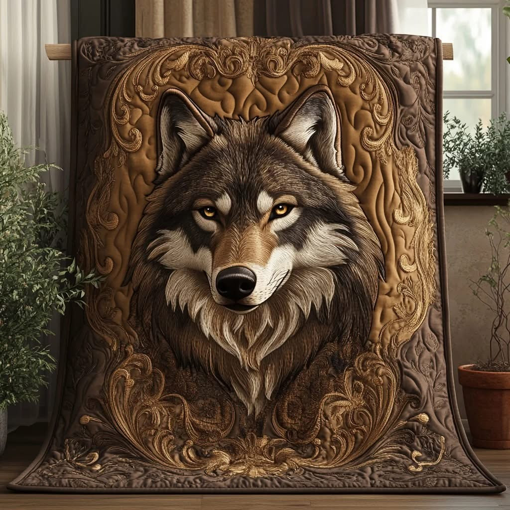 Wolf Quilt Blanket Merchandise Unique Gifts For Wolf Lovers Christmas Ideas For Him - Tradiviet