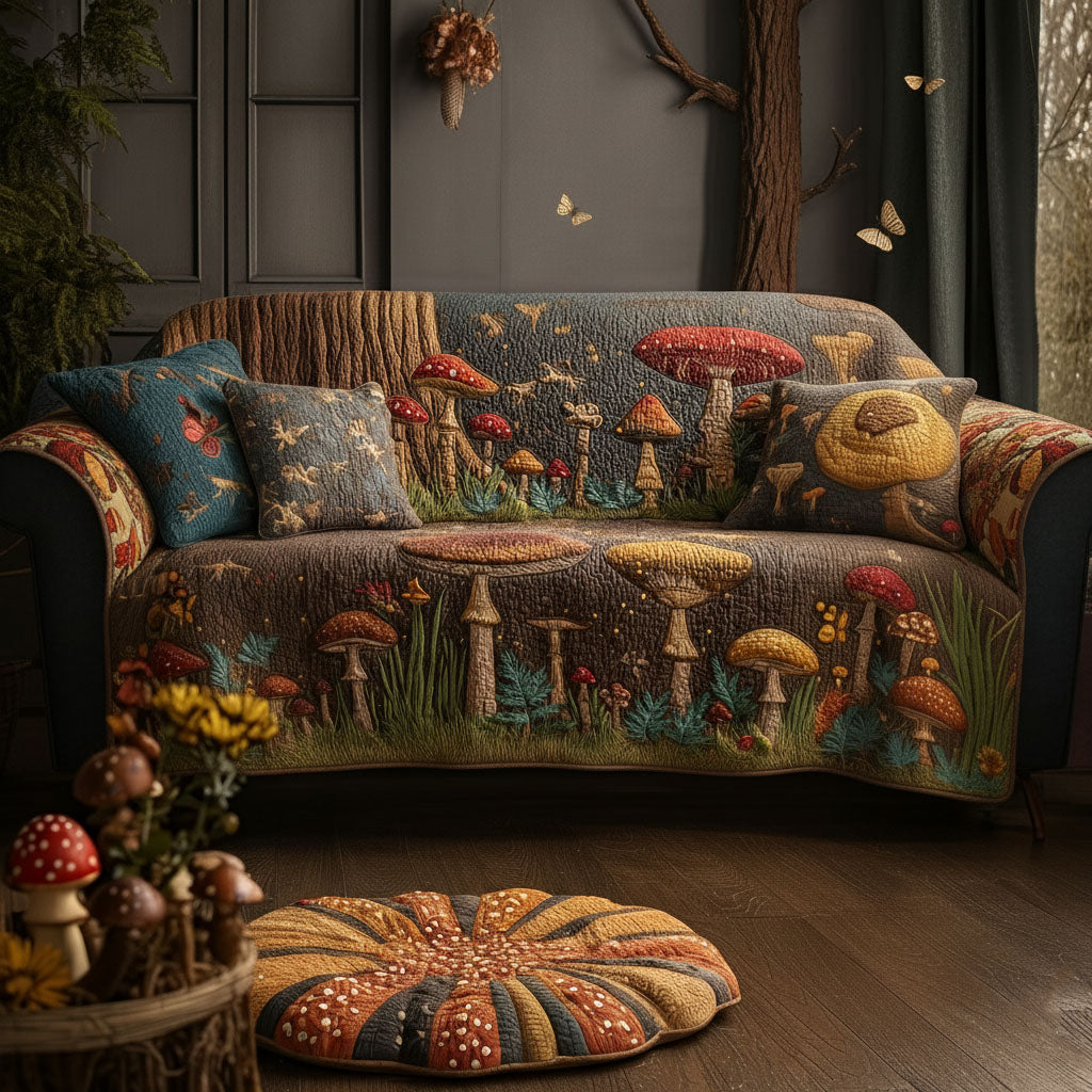 Woodcrest Quilted Sofa Cover Room Room Decor Cute Room Decor Gifts - Tradiviet