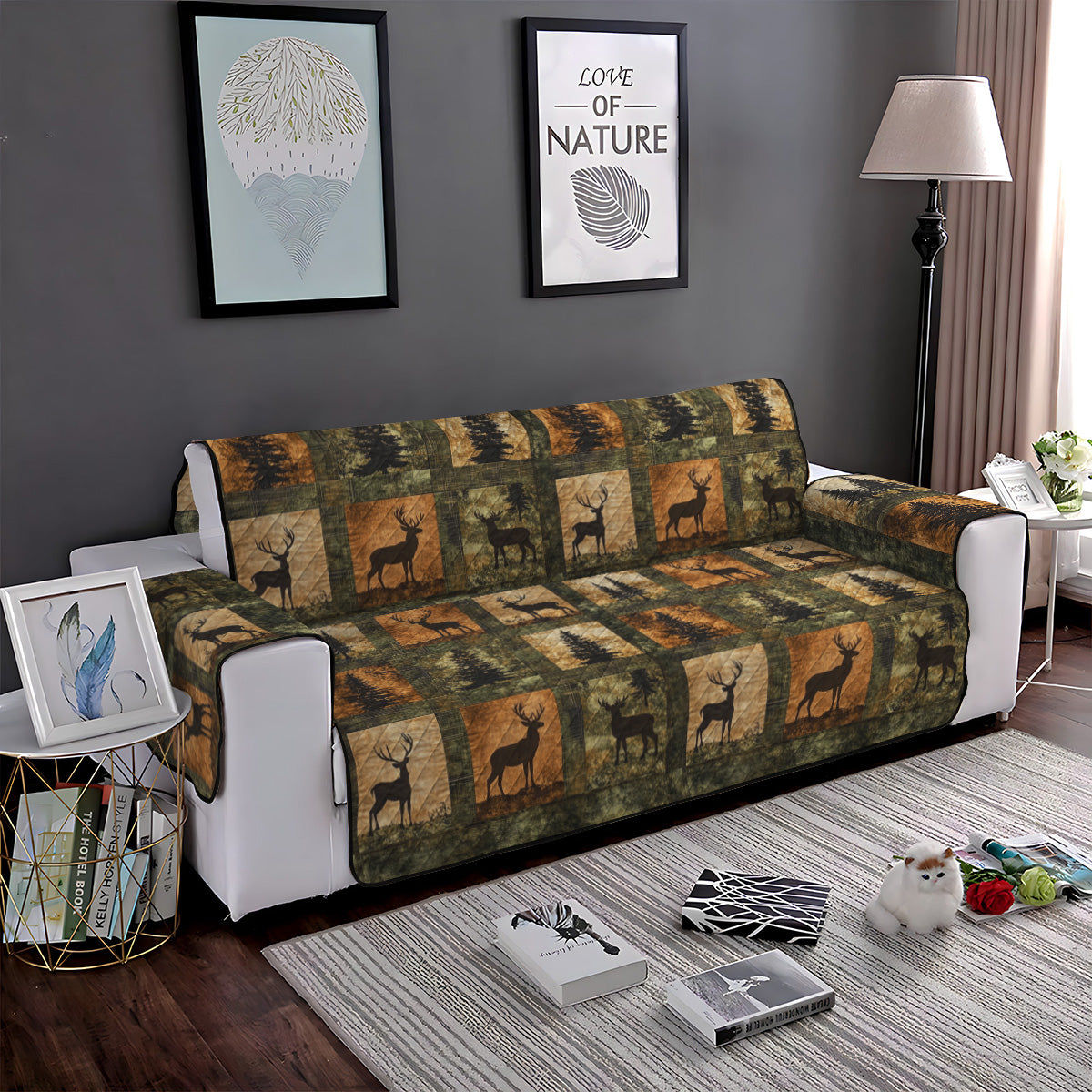 Woodland Charm Quilted Sofa Cover Stylish Home Room Decor Great Home Decor Finds - Tradiviet