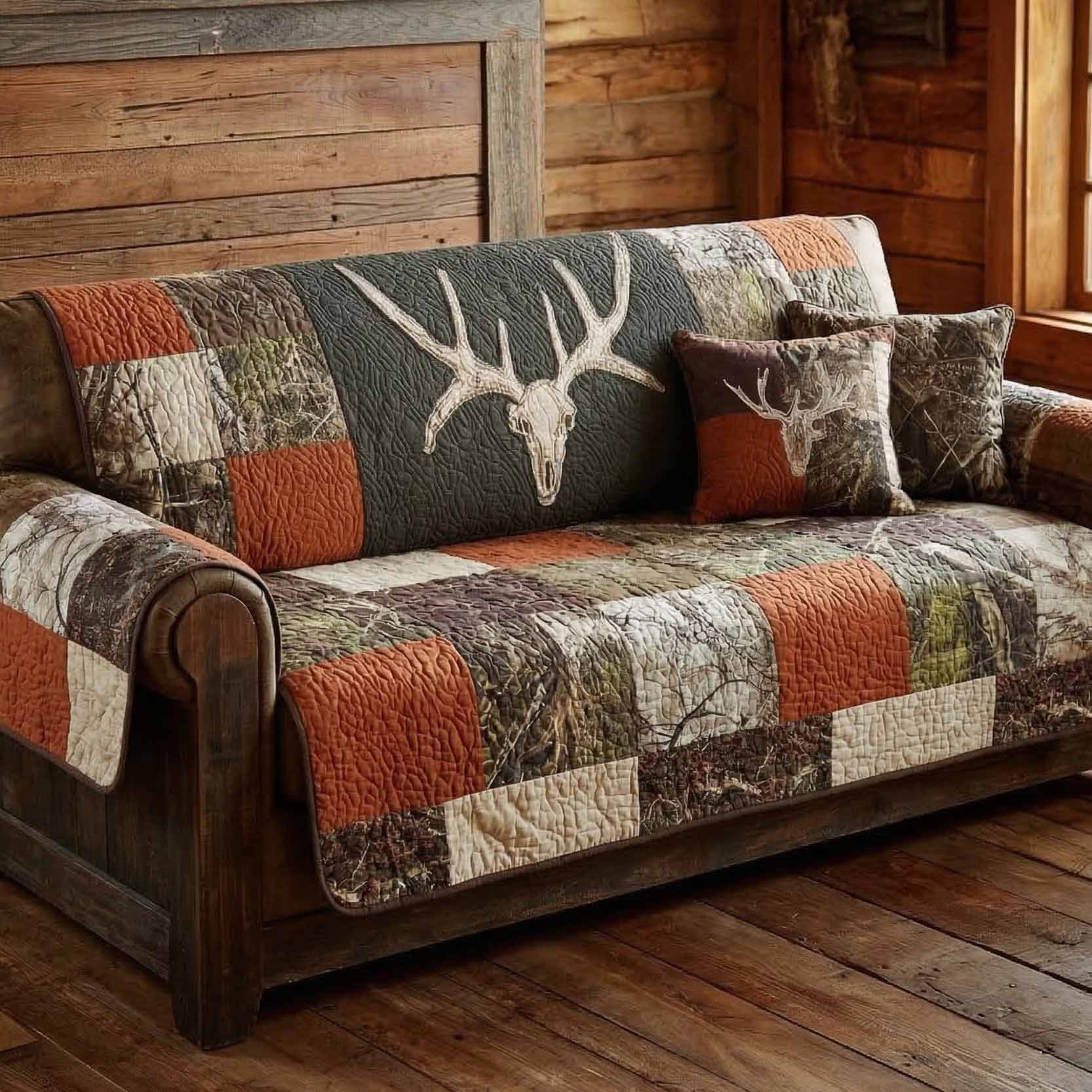Woodland Patch Quilted Sofa Cover Stylish Home Room Decor Gift For Home Decorators - Tradiviet