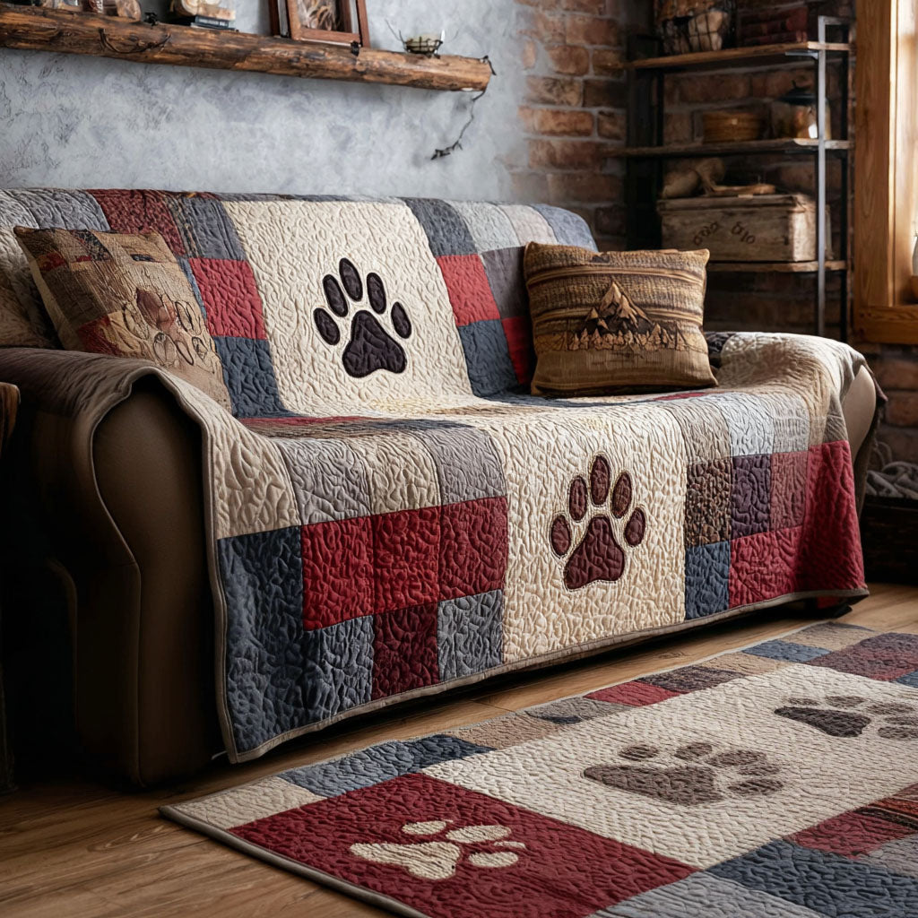 Woodland Steps Quilted Sofa Cover Soft Room Decor Present For New Home - Tradiviet