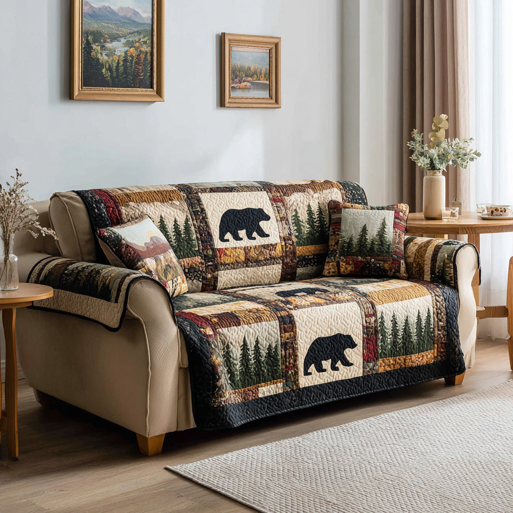 Woodland Stripe Quilted Sofa Cover Classic Room Decor Best Home Decor Gifts - Tradiviet