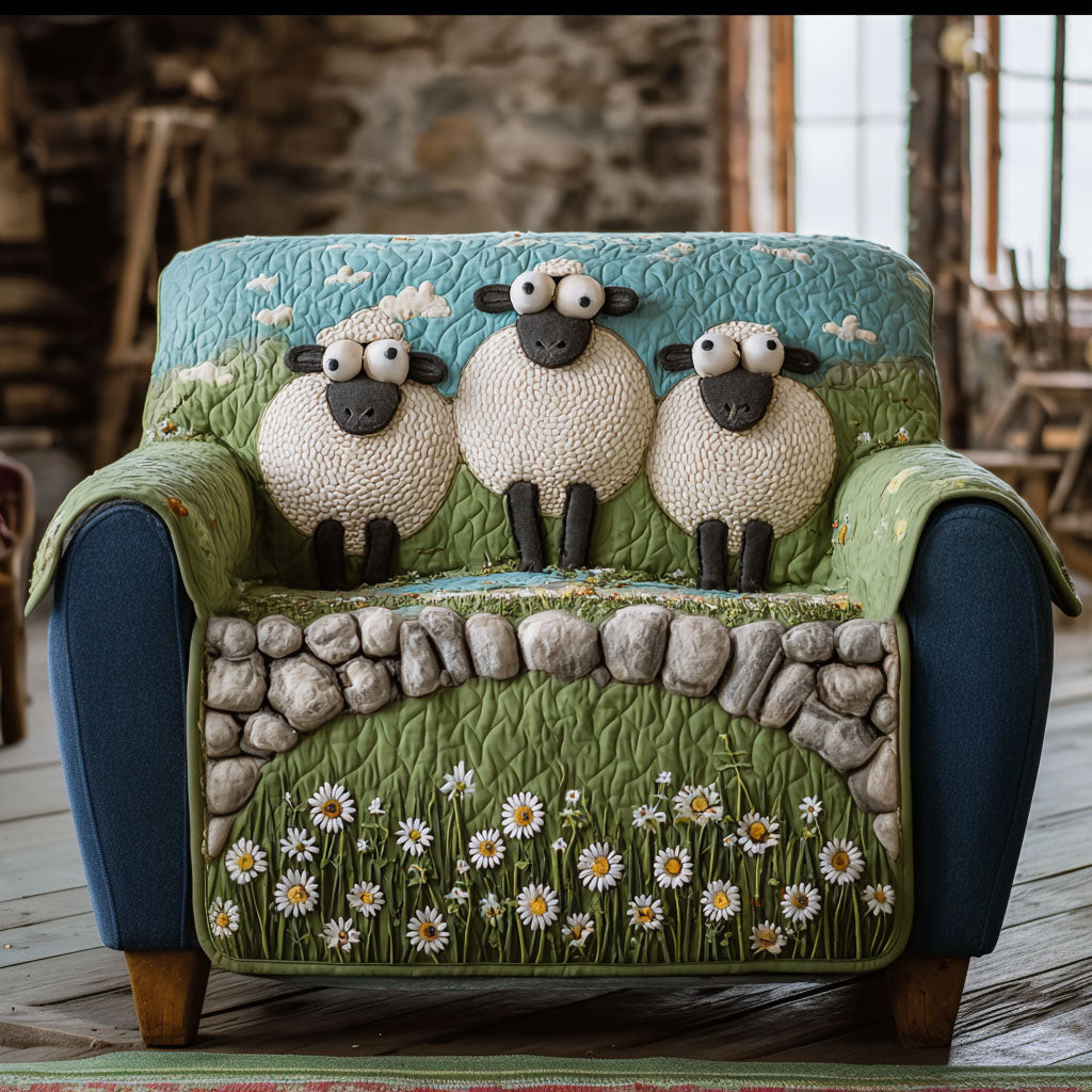 Woolly Daydream Quilted Sofa Cover Sofa Cover Set Equestrian Gifts For Christmas - Tradiviet