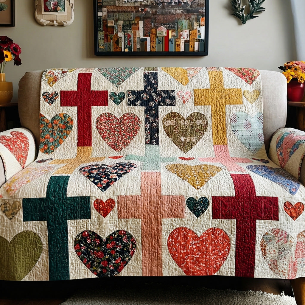 Yes He Loves Me Quilted Sofa Cover Beautiful Home Room Decor Home Gifts For Him - Tradiviet